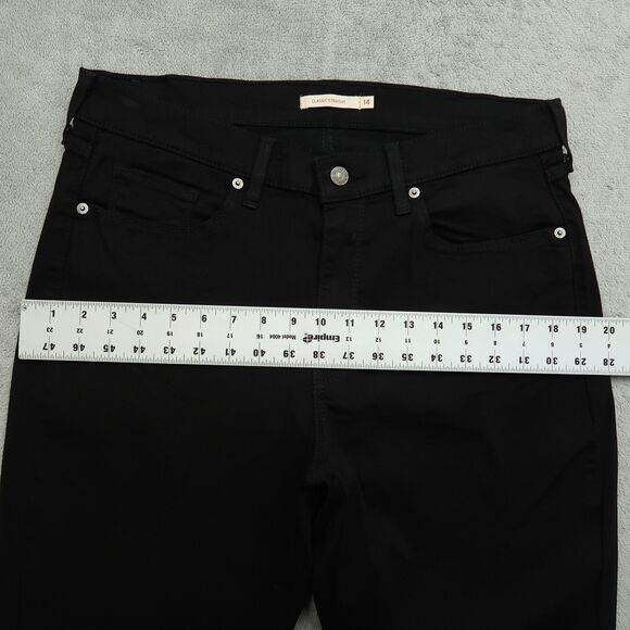 Levi's Jeans Womens Size 14S Black High-Rise Classic Straight Denim 27.5" Inseam - Picture 6 of 16